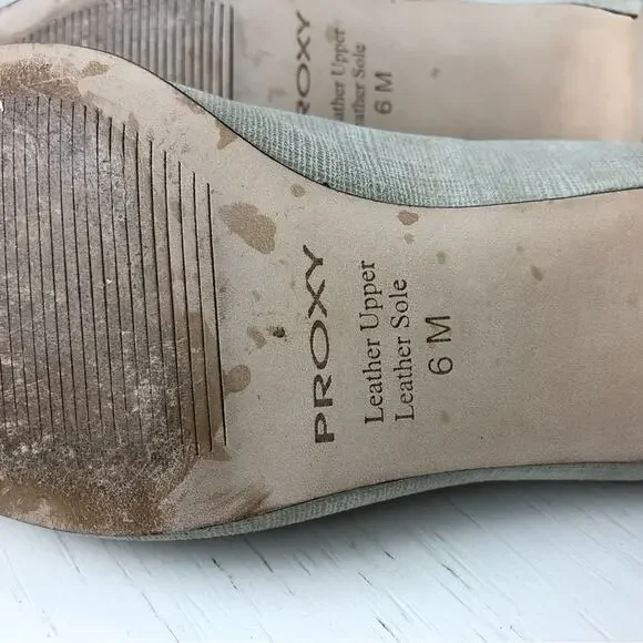 Proxy Viola linen leather beige kitten heel shoe size 6 - Picture 11 of 13